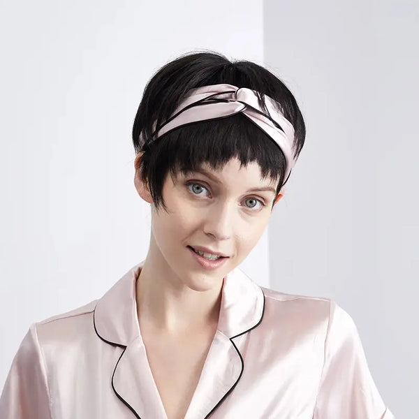 Pink Blossom: Mulberry Silk Headband in Pink