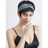 Azure Serenity: Mulberry Silk Headband in Blue