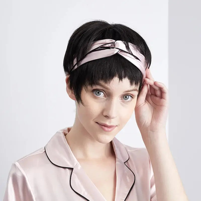 Pink Blossom: Mulberry Silk Headband in Pink