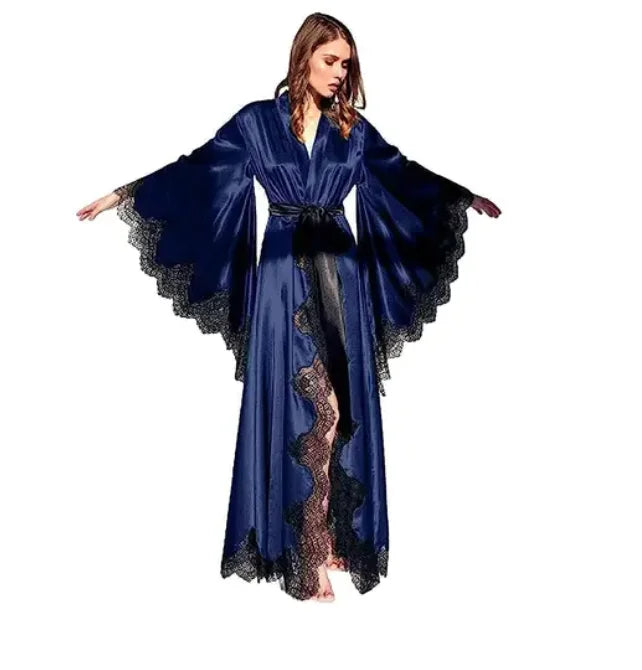 Women’s Silk Satin Lace Robe - Wedding & Photography Gown