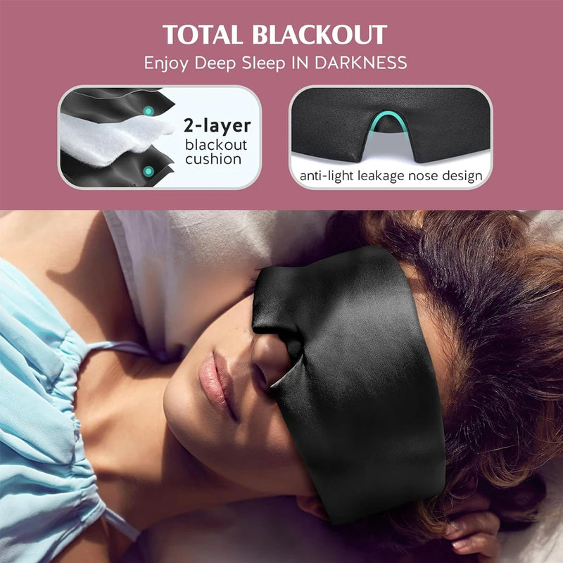 Natural Mulberry Silk Sleep Mask - Soft Blackout Eye Cover