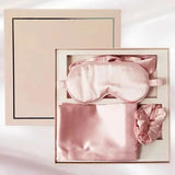 Luxurious Silk Sleep Set: 3-Piece Mulberry Silk Pillowcase and Eye Patch Set