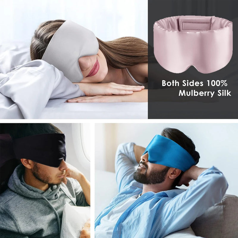 Natural Mulberry Silk Sleep Mask - Soft Blackout Eye Cover