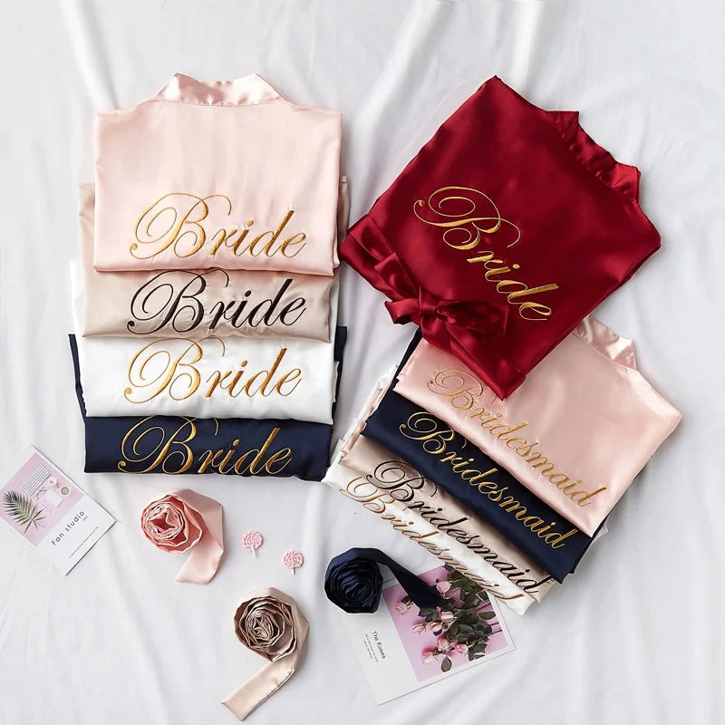 Bride To Be & Team Bride Satin-Silk Robes - Bridal Party Gift