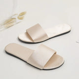 Wedding Slippers - Solid Color Satin Low-Heeled Slides for Bride & Bridesmaids