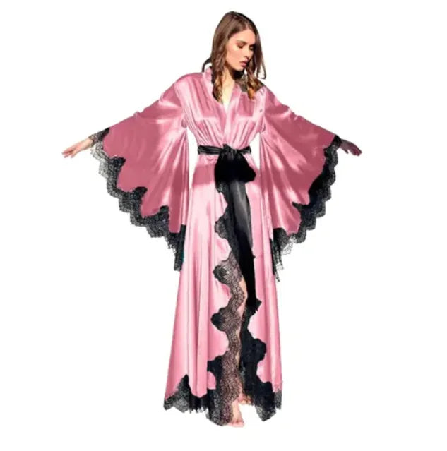 Women’s Silk Satin Lace Robe - Wedding & Photography Gown