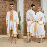 Baroque Style Silk Satin Couple Robe - Luxury Long Nightgown