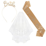 Bride To Be Tiara, Sash & Veil Set - Bachelorette Party Decorations