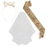 Bride To Be Tiara, Sash & Veil Set - Bachelorette Party Decorations