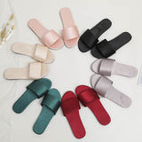 Wedding Slippers - Solid Color Satin Low-Heeled Slides for Bride & Bridesmaids