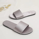 Wedding Slippers - Solid Color Satin Low-Heeled Slides for Bride & Bridesmaids