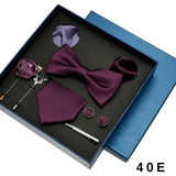 Luxury Men’s Tie & Bow Tie Set - 8-Piece Gift Box for Business & Weddings