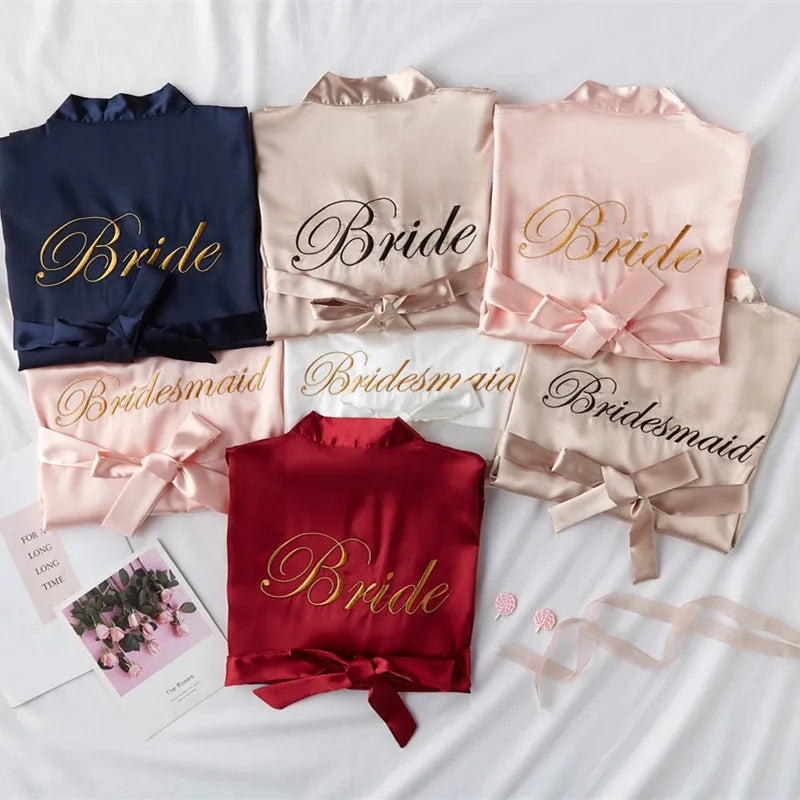 Bride To Be & Team Bride Satin-Silk Robes - Bridal Party Gift