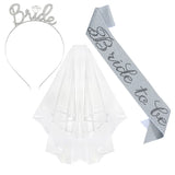 Bride To Be Tiara, Sash & Veil Set - Bachelorette Party Decorations