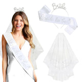 Bride To Be Tiara, Sash & Veil Set - Bachelorette Party Decorations