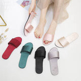 Wedding Slippers - Solid Color Satin Low-Heeled Slides for Bride & Bridesmaids