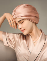 Experience Serenity: Pure Mulberry Silk Night Caps for Women