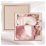 Luxurious Silk Sleep Set: 3-Piece Mulberry Silk Pillowcase and Eye Patch Set