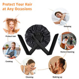 Luxurious 100% Mulberry Silk Sleeping Bonnet: Large Sleep Cap for Curly, Dreadlock, and Braided Hair Care